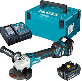 makita DGA513RTJ Akku-Winkelschleifer-Set 18,0 V, mit 2 Akkus