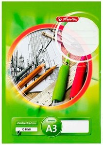 herlitz Zeichenblock DIN A3 190 g/qm, 10 Blatt, 1 St.