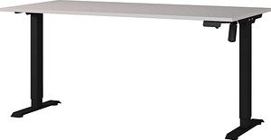 GERMANIA Adrano höhenverstellbarer Schreibtisch kaschmir rechteckig, T-Fuß-Gestell schwarz 160,0 x 80,0 cm