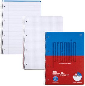 Staufen® Collegeblock Premio Twice Lineatur 27/28 liniert und kariert DIN A4 Innen- und Außenrand