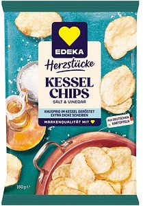 EDEKA Herzstücke Kesselchips Salt & Vinegar Chips 150,0 g