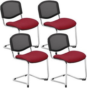 Thumbnail - 4 Nowy Styl Besucherstuhl Iso Ergo Mesh bordeaux Stoff