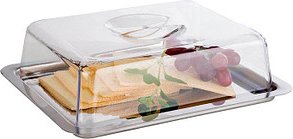 APS Tablett mit Deckel silber rechteckig 18,0 x 27,0 cm