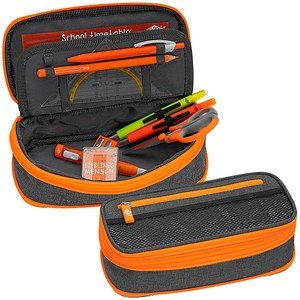 WEDO Schlampermäppchen NEON Stretch neonorange/grau, 23,0 x 12,0 cm