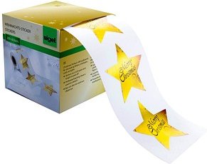 Thumbnail - SIGEL Aufkleber Christmas Stars CS112 Sterne, gold 47,0 x 47,0 mm, 200 Etiketten