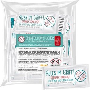 Thumbnail - HELLMA Desinfektionstücher Alles im Griff 1-lagig weiß, 70 Tücher