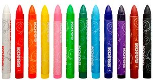 Kores® KRAYONES Wachsmalstifte farbsortiert, 12 St.