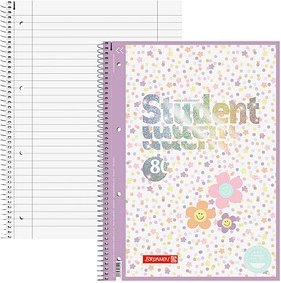 BRUNNEN Collegeblock Premium Student Happy Hippie liniert DIN A4 Innen- und Außenrand, 1 St.