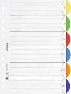 BRUNNEN Ordnerregister OFFICE TO GO DIN A4 Vollformat blanko weiß 6-teilig, 1 St.