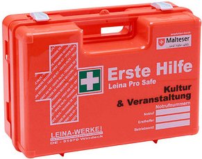 LEINA-WERKE Erste-Hilfe-Koffer Pro Safe Kultur & Veranstaltung DIN 13157 + Erweiterung orange