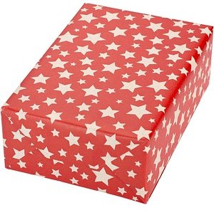 JUNG SCHÖNER VERPACKEN Geschenkpapier Diadem Sterne rot, 20,0 m