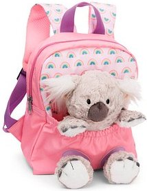 NICI Kindergartenrucksack NICI Travel Friends Koala Kunstfaser grau, pink