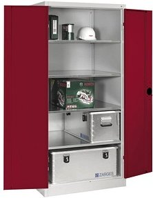 CP Metallschrank 8924-052 S10088 lichtgrau, rubinrot 93,0 x 80,0 x 195,0 cm, aufgebaut, 1 St.