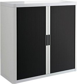 PAPERFLOW easyOffice Rollladenschrank weiß, schwarz ohne Fachböden 110,0 x 41,5 x 104,0 cm