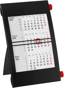 Tischkalender Drehkalender 2026/2027 schwarz/rot, 1 St.