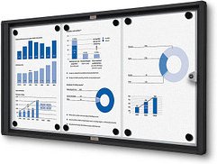 Showdown® Displays Schaukasten Economy schwarz 3x DIN A4 71,1 x 2,6 x 35,0 cm, 1 St.