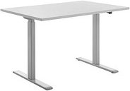 Topstar E-Table elektrisch höhenverstellbarer Schreibtisch lichtgrau rechteckig, T-Fuß-Gestell grau 120,0 x 80,0 cm