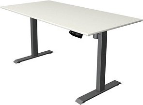 Thumbnail - Kerkmann Move 1 elektrisch höhenverstellbarer Schreibtisch weiß rechteckig, T-Fuß-Gestell grau 160,0 x 80,0 cm