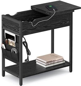 VASAGLE Beistelltisch schwarz 60,0 x 31,5 x 60,0 cm