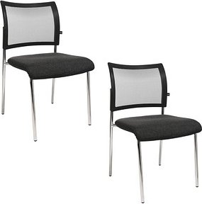Thumbnail - Topstar Besucherstühle Visit 10 Net NV290 G220 anthrazit, schwarz Stoff, 2 St.