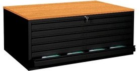 LÜLLMANN Planschrank buche, tiefschwarz 6 Schubladen 113,5 x 83,5 x 60,5 cm, 1 St.