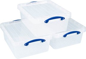 Thumbnail - Really Useful Box Aufbewahrungsboxen 3x 23,5 l transparent 50,0 x 39,5 x 19,5 cm, 3 St.
