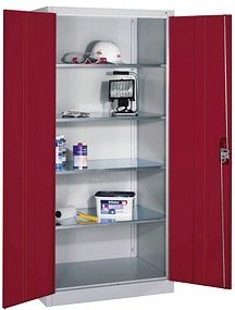 CP Metallschrank 8922-052 S10164 lichtgrau, rubinrot 93,0 x 60,0 x 195,0 cm, aufgebaut, 1 St.