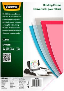 Fellowes Deckfolien für Bindemappen transparent, DIN A4 0,15 mm, 100 St.
