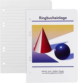 Ringbucheinlagen Kugel und Kegel A5 liniert, 50 Blätter, 10 Satz