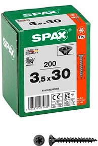 SPAX® Universalschrauben T20 Senkkopf BLAX 1191040350303 3,5 mm x 30 mm, 200 St.