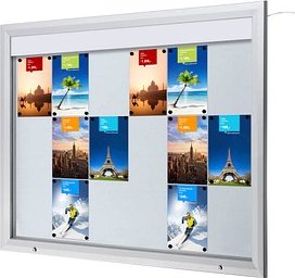 Showdown® Displays Schaukasten T LED silber 18x DIN A4 146,5 x 4,7 x 116,7 cm, 1 St.