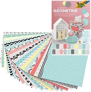 Thumbnail - folia Motivblock GEOMETRIE farbsortiert 270 g/qm 20 Blatt