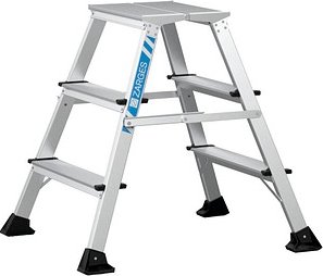 Thumbnail - ZARGES Klapptritt XLstep P schmal silber 2x 3 Stufen, H: 74,0 cm