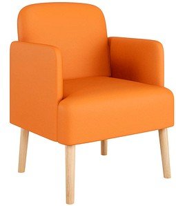 meet by Paperflow Sessel BROOKS, 4-Fußgestell, Sitz- und Rückenpolsterung, Kunstlederbezug, B 620 x T 520 x H 440 mm, or...