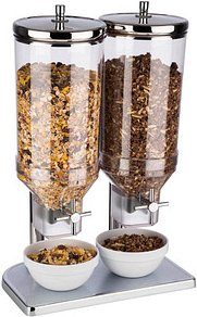 APS Müslispender Duo Fresh & Easy glänzend, silber 2 x 4,5 l