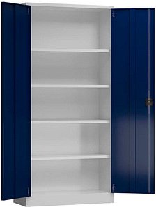 Thumbnail - ClassiX Metallschrank X-530341 enzianblau, lichtgrau 92,0 x 42,0 x 194,5 cm, aufgebaut, 1 St.