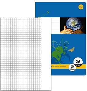 Staufen® Schulheft Lineatur 26 kariert DIN A4 Außenrand, 16 Blatt, 1 St.