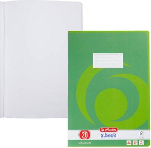 herlitz Schulheft x.book Lineatur 20 blanko DIN A4 ohne Rand, 32 Blatt, 1 St.