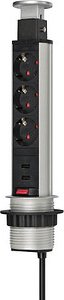 röhr 3-fach Tischsteckdose 1,5 m schwarz mit USB-Buchse für Serie direct.office