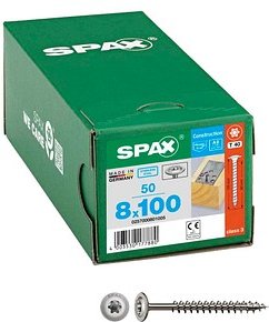 Thumbnail - SPAX® Holzbauschrauben T40 Tellerkopf Edelstahl A2 0257000801005 8 mm x 100 mm, 50 St.