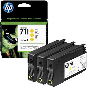 HP 711 (CZ136A) gelb Druckerpatronen, 3er-Set