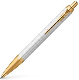 Thumbnail - PARKER Kugelschreiber IM Premium weiß/gold, Schreibfarbe: blau, 1 St.