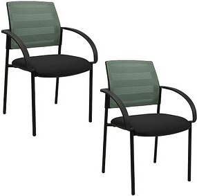 Thumbnail - Topstar Besucherstühle AIRWORK MEETING 10 BB200BMT0CX5 mint, schwarz Stoff, 2 St.
