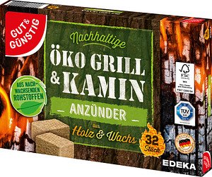 GUT&GÜNSTIG Kamin- & Grillanzünder braun, 32 St., 32 Stück