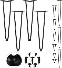 Thumbnail - relaxdays Möbelfüße schwarz 12,0 x 12,0 x 45,0 cm