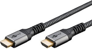 Thumbnail - goobay HDMI 2.1 HDMI-Kabel 2,0 m grau, schwarz, 1 St.