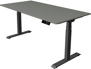 Kerkmann Move 1 stable elektrisch höhenverstellbarer Schreibtisch grafit rechteckig, T-Fuß-Gestell grau 160,0 x 80,0 cm