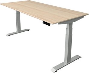 Thumbnail - Kerkmann Move 4 elektrisch höhenverstellbarer Schreibtisch ahorn rechteckig, T-Fuß-Gestell silber 180,0 x 80,0 cm