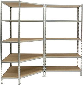 Thumbnail - Simonrack Schwerlast-Weitspannregal MADERCLICK CORNER 5 8425437135354 silber 180,0 x 50,0 x 180,0 cm