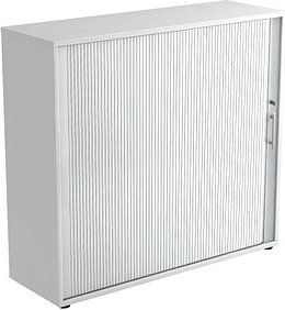 HAMMERBACHER Rollladenschrank weiß, silber 2 Fachböden 120,0 x 40,0 x 110,0 cm